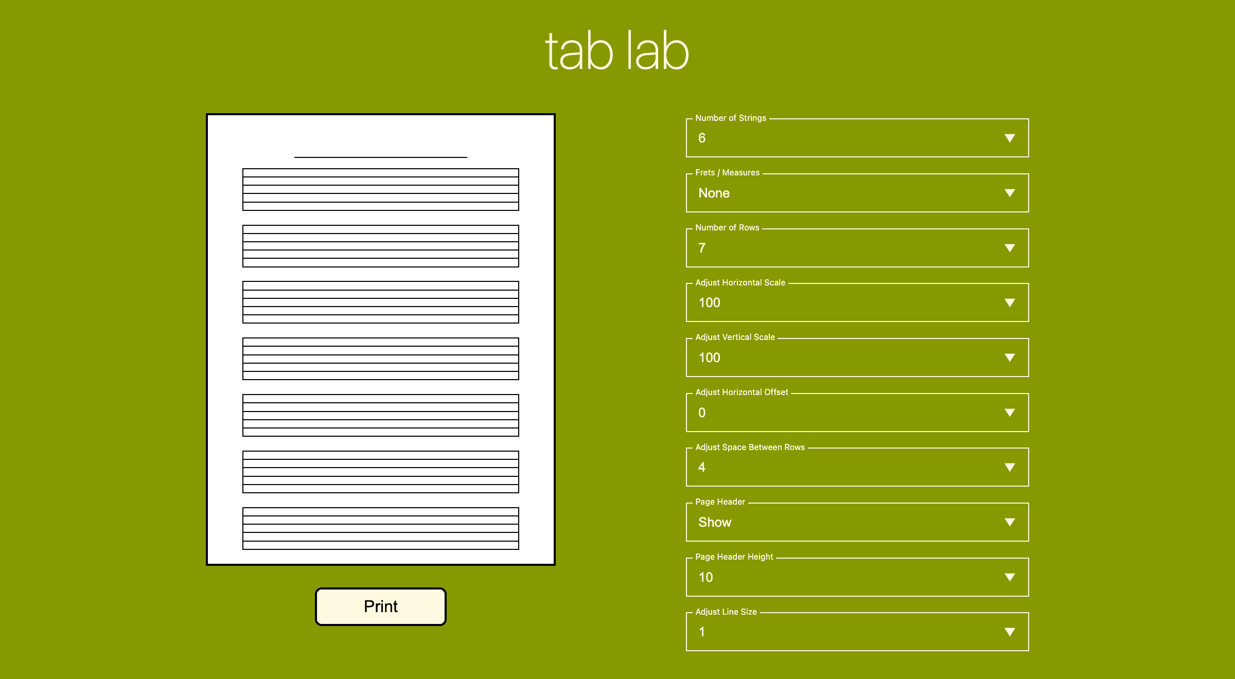 screenshot of Tab Lab v1 (2022)